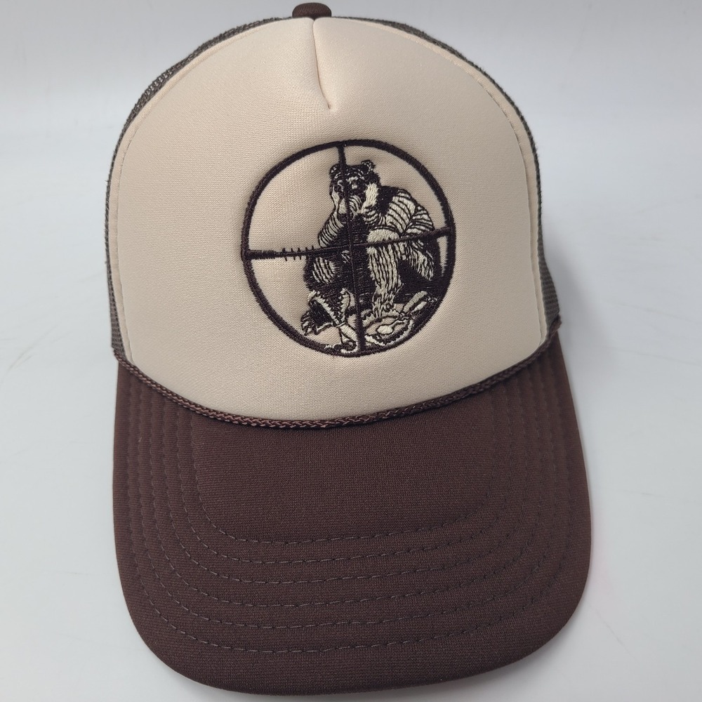 Bear Trap Trucker Hat Snapback Mesh Otto Scope Crosshairs Hunt Brown Men Outdoor